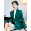 Formal Green Blazer Women Skirt Suits Jacket Sets Ladies Work Business Office Uniform Styles OL