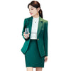 Formal Green Blazer Women Skirt Suits Jacket Sets Ladies Work Business Office Uniform Styles OL