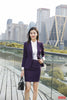 Formal Ladies Purple Blazer Women Business Suits with Skirt and Jacket Sets Work Wear Clothes Office Uniform Designs