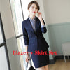 Formal Navy Blue Blazer Women Business Suits Skirt and Jacket Set Ladies Work Wear Clothes Office Uniform Styles