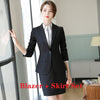 Formal Navy Blue Blazer Women Business Suits Skirt and Jacket Set Ladies Work Wear Clothes Office Uniform Styles