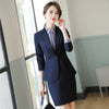 Formal Navy Blue Blazer Women Business Suits Skirt and Jacket Set Ladies Work Wear Clothes Office Uniform Styles