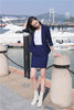 Formal Navy Blue Blazer Women Business Suits with Skirt and Jacket Sets Ladies Work Office Uniform Styles