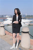 Formal Navy Blue Blazer Women Business Suits with Skirt and Jacket Sets Ladies Work Office Uniform Styles