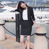 Formal Navy Blue Blazer Women Business Suits with Skirt and Jacket Sets Ladies Work Office Uniform Styles