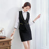 Formal Navy Blue Waistcoat Women Business Suits 2 Piece Skirt and Top Sets Ladies Work Wear Vests OL Style