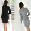 Formal Office Suit Uniform Costumes Elegant Long Sleeve Business Women Blazer and Mini Skirt Set Black Plus Size S-4XL