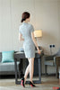 Formal OfficeLadies Grey Blazer Women Business Suits with Skirt and Jacket Sets Work Wear Uniform Business Suits OL Style