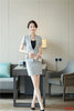Formal OfficeLadies Grey Blazer Women Business Suits with Skirt and Jacket Sets Work Wear Uniform Business Suits OL Style