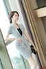 Formal OfficeLadies Grey Blazer Women Business Suits with Skirt and Jacket Sets Work Wear Uniform Business Suits OL Style