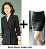 Formal Professional Uniform Designs Women Business Suits with 2 Piece Set Jackets and Skirt Ladies Office Work Wear Blazers Set