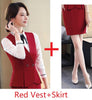 Formal Uniform Designs 2 Pieces With Vest and Skirt For Ladies Professional Office Work Wear Vest & Waistcoat Set Business Suits