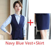 Formal Uniform Designs 2 Pieces With Vest and Skirt For Ladies Professional Office Work Wear Vest & Waistcoat Set Business Suits