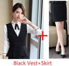 Formal Uniform Designs 2 Pieces With Vest and Skirt For Ladies Professional Office Work Wear Vest & Waistcoat Set Business Suits