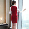 Formal Uniform Designs 2 Pieces With Vest and Skirt For Ladies Professional Office Work Wear Vest & Waistcoat Set Business Suits