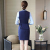 Formal Uniform Designs 2 Pieces With Vest and Skirt For Ladies Professional Office Work Wear Vest & Waistcoat Set Business Suits