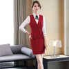 Formal Uniform Designs 2 Pieces With Vest and Skirt For Ladies Professional Office Work Wear Vest & Waistcoat Set Business Suits