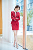 Formal Women Business Suits with Blazer and Skirt Elegant Red OL Styles Professional Ladies Office Work Wear Blazers Sets