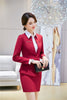 Formal Women Business Suits with Blazer and Skirt Elegant Red OL Styles Professional Ladies Office Work Wear Blazers Sets