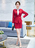 Formal Women Business Suits with Blazer and Skirt Elegant Red OL Styles Professional Ladies Office Work Wear Blazers Sets