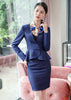 Formal Women Business Suits with Skirt and Jacket Sets Blue Blazer Office Ladies Work Wear Suits OL Styles