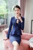 Formal Women Business Suits with Skirt and Jacket Sets Blue Blazer Office Ladies Work Wear Suits OL Styles