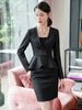 Formal Women Business Suits with Skirt and Jacket Sets Blue Blazer Office Ladies Work Wear Suits OL Styles
