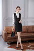 Formal Women Business Suits with Skirt and Vest Sets Work Wear Waistcoat Ladies Office Uniform Style Navy Blue