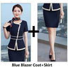 Formal Women Business Suits with2 Piece Set Skirt and Tops Professional Ladies Office Work Wear Blazers Set with Scarf Ol Styles