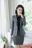 Formal Women Skirt Suits Grey Blazer and Jacket Sets Ladies Business Suits Work Wear Office Uniform Styles