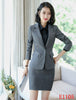 Formal Women Skirt Suits Grey Blazer and Jacket Sets Ladies Business Suits Work Wear Office Uniform Styles