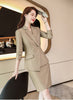 Formal Women Skirt Suits Khaki Blazer and Jacket Sets Office Ladies Work Business Beauty Salon Uniform Styles