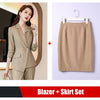 Formal Women Skirt Suits Khaki Blazer and Jacket Sets Office Ladies Work Business Beauty Salon Uniform Styles