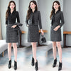Fragrance Womens Winter Tweed 2 Piece Skirt Suits Slim Female Office Suit With Skirts Woolen Skirts Business Conjunto Feminino