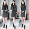 Fragrance Womens Winter Tweed 2 Piece Skirt Suits Slim Female Office Suit With Skirts Woolen Skirts Business Conjunto Feminino
