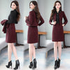 Fragrance Womens Winter Tweed 2 Piece Skirt Suits Slim Female Office Suit With Skirts Woolen Skirts Business Conjunto Feminino