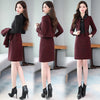 Fragrance Womens Winter Tweed 2 Piece Skirt Suits Slim Female Office Suit With Skirts Woolen Skirts Business Conjunto Feminino