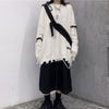 Frayed Distressed Broken Hole Sweater Women Autumn Winter Goth O-Neck Oversized Long Sleeve Pullover Knit Sweater Streetwear 90s