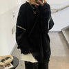 Frayed Distressed Broken Hole Sweater Women Autumn Winter Goth O-Neck Oversized Long Sleeve Pullover Knit Sweater Streetwear 90s
