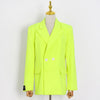 2023 Autumn Neon Yellow Blazers For Women Stylish High Street Casual Blazer Jackets