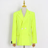 2023 Autumn Neon Yellow Blazers For Women Stylish High Street Casual Blazer Jackets