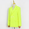 2023 Autumn Neon Yellow Blazers For Women Stylish High Street Casual Blazer Jackets