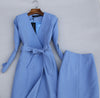 Spring and Autumn Suit Female Mid-length Was Thin Suit Jacket Trench Coat High Waist Suit Skirt