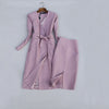 Spring and Autumn Suit Female Mid-length Was Thin Suit Jacket Trench Coat High Waist Suit Skirt