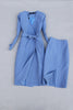 Spring and Autumn Suit Female Mid-length Was Thin Suit Jacket Trench Coat High Waist Suit Skirt