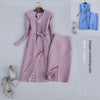 Spring and Autumn Suit Female Mid-length Was Thin Suit Jacket Trench Coat High Waist Suit Skirt