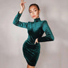 Black Green Sexy Backless Diamonds Tassel Rayon Velvet Dress Evening Party Dresses Vestidos