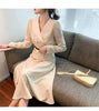 French Gentle Suit for Women 2023 Spring Korean Style Long Sleeve Coat Waist Slimming A- Line Skirt Elegant Two-Piece Set