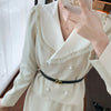 French Gentle Suit for Women 2023 Spring Korean Style Long Sleeve Coat Waist Slimming A- Line Skirt Elegant Two-Piece Set