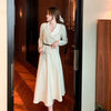 French Gentle Suit for Women 2023 Spring Korean Style Long Sleeve Coat Waist Slimming A- Line Skirt Elegant Two-Piece Set